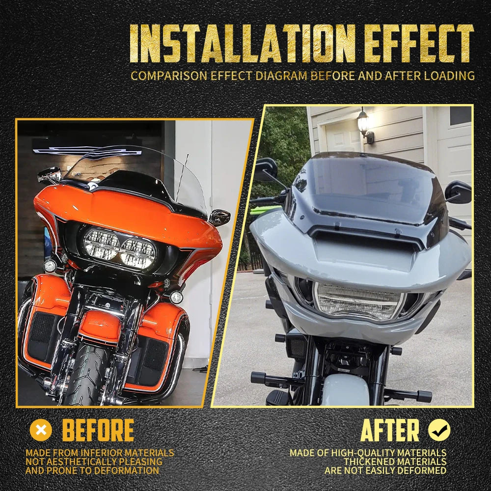 Pare-Brise Haut 12'' Anti-Vent en Polycarbonate - Harley Touring Road Glide 2024 et plus, CVO Road Glide FLTRXSE – photo 2/8