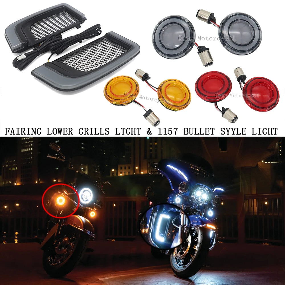 Clignotants LED Format Bullet (1157) pour Harley Touring, Softail, Dyna – photo 1/12