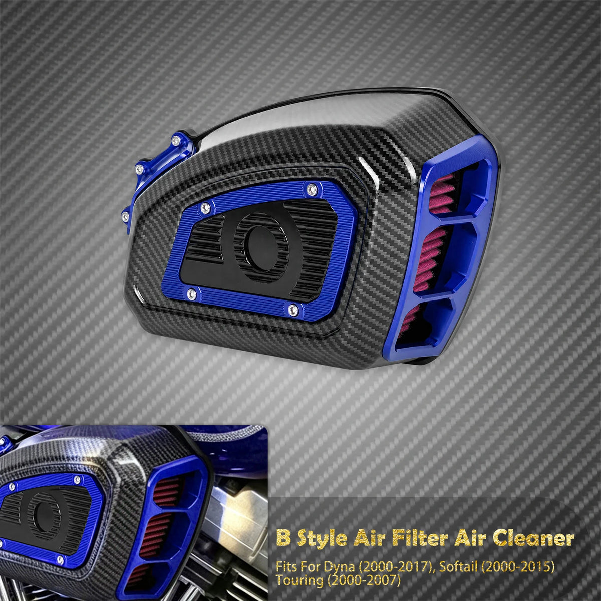 Filtre à Air Haute Performance - Harley-Davidson Touring, Softail, Dyna, Sportster XL, Road Glide, Fat Boy, Breakout, CVO – photo 14/31
