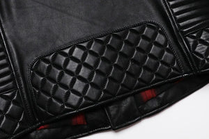 Veste en cuir d'agneau coupe slim - vue de face - vue 4