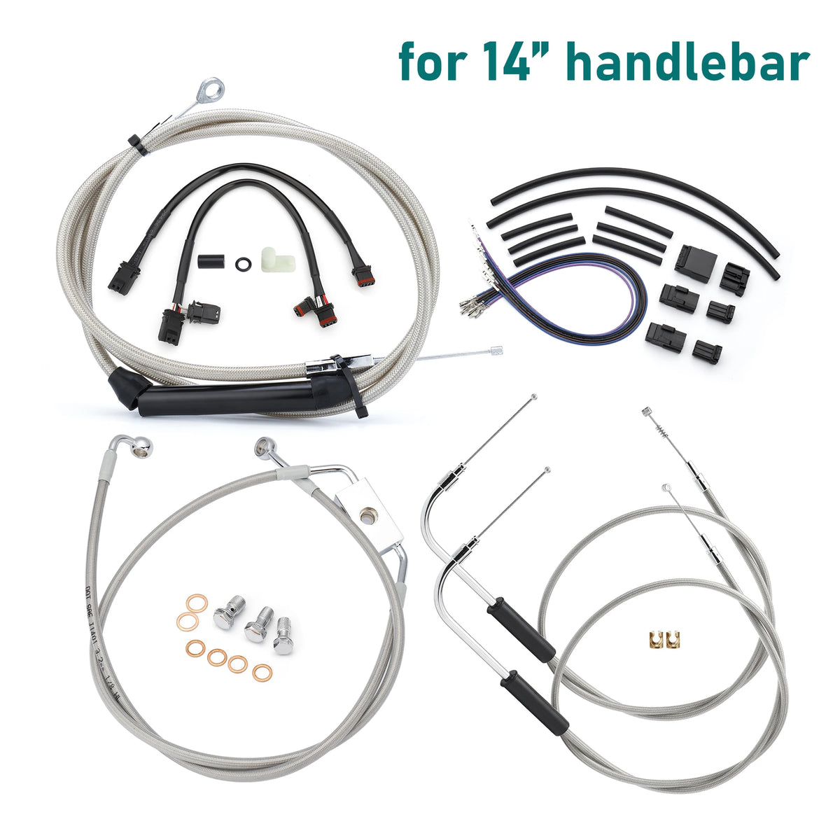 Kit de Câbles Rallongés 12"/14"/16" pour Guidon - Harley-Davidson Sportster XL 2014-2024 (Avec ABS) – photo 11/12