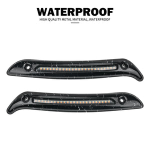 Feux LED noirs de clignotant fixés au pare-brise d'une Harley-Davidson Softail - vue 5