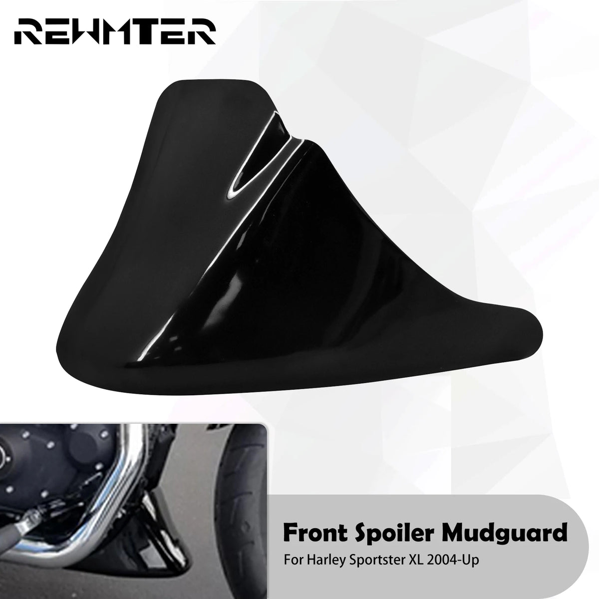 Spoiler avant noir brillant pour Harley Sportster XL - vue 1