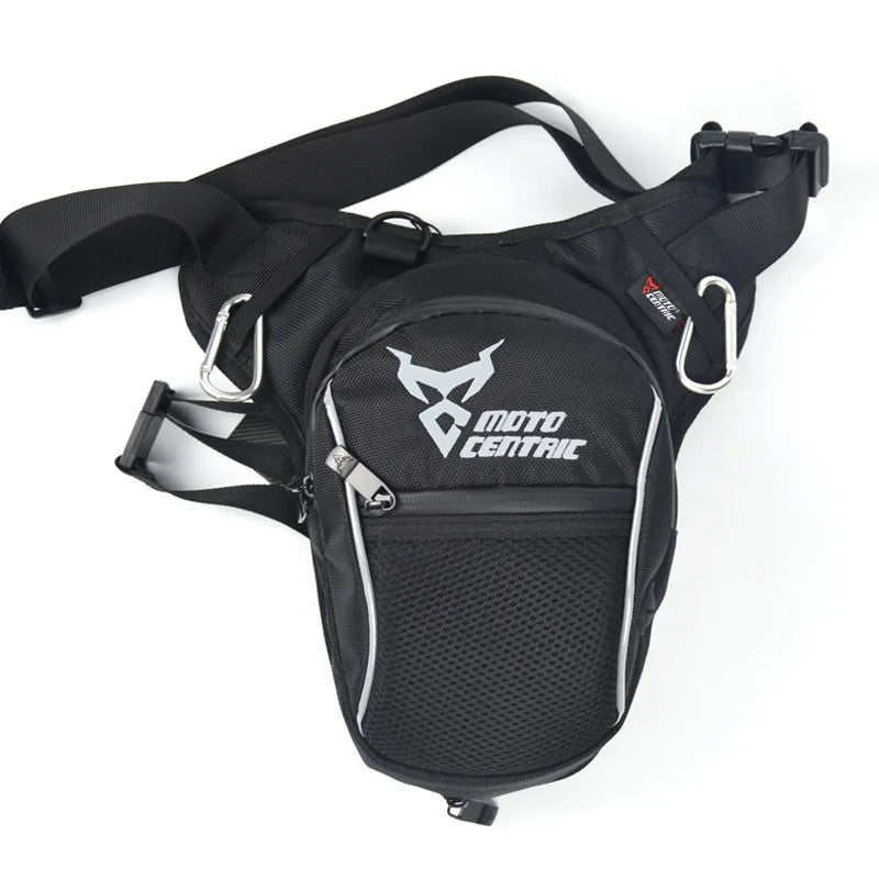 Sac banane moto noir porté à la cuisse - vue - vue 17