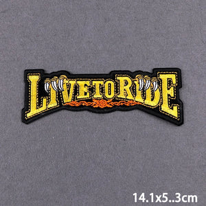 Écusson brodé Live To Ride motard punk à coudre ou repasser sur veste - vue 15