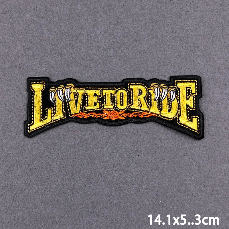 Écusson brodé Live To Ride motard punk à coudre ou repasser sur veste - vue 15
