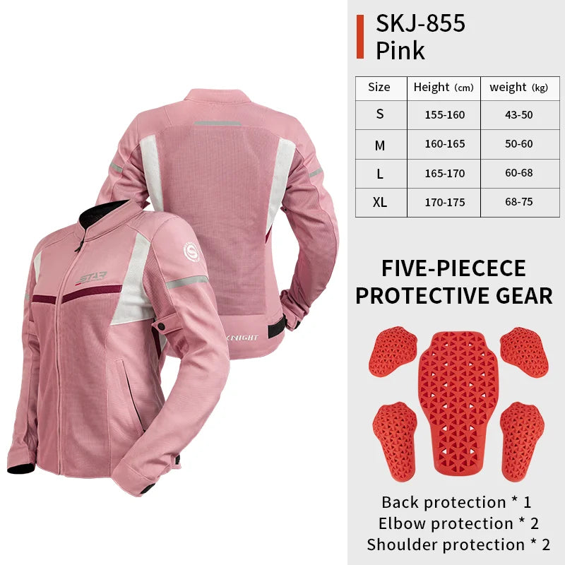 Blouson moto femme mesh respirant avec protections - vue - vue 8