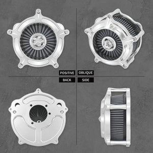Filtre à air chromé élément gris - Harley Touring, Sportster XL, Dyna, Softail – photo 2/10