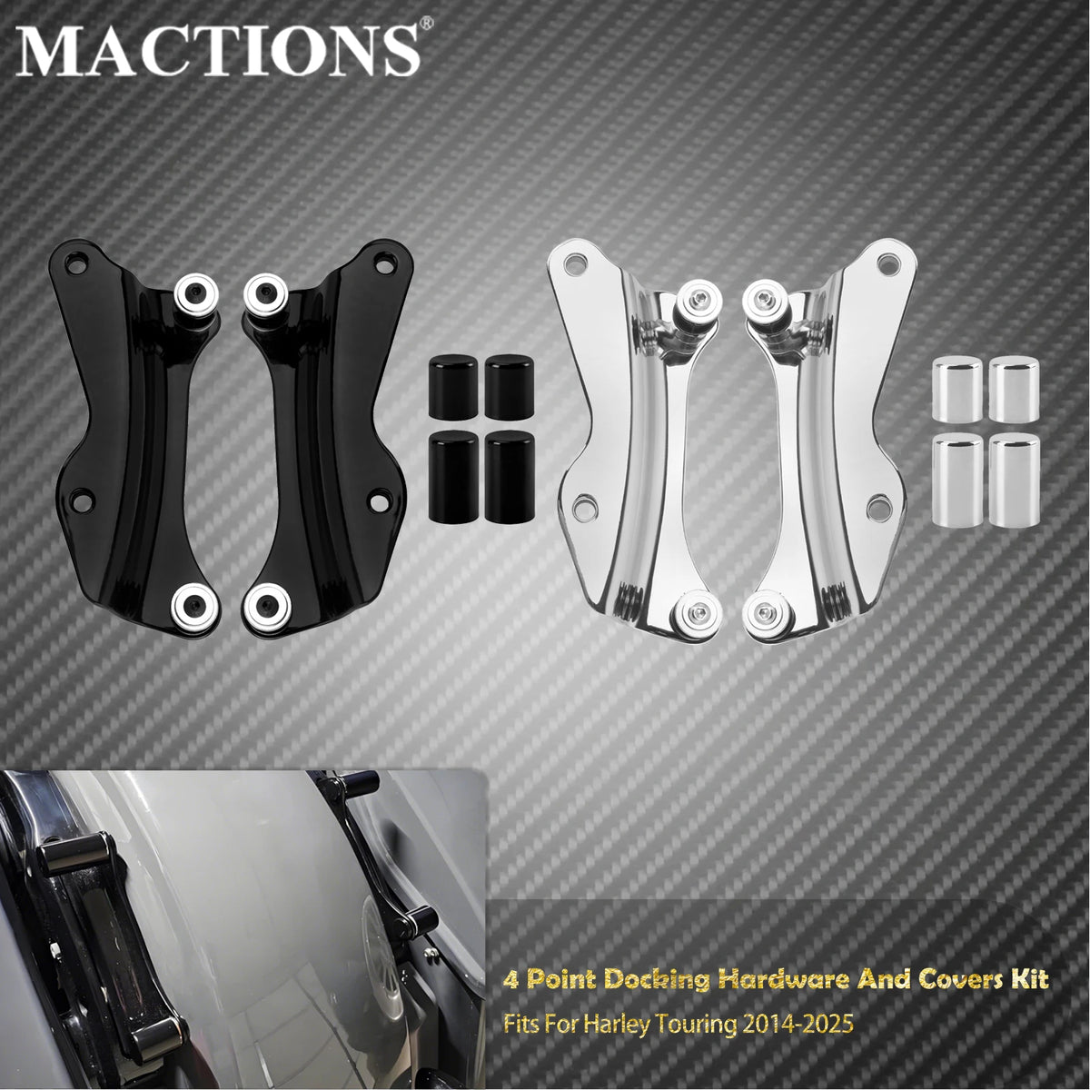 Kit de Fixation 4 Points Détachable (Docking Hardware) - Harley-Davidson Touring 2014-2025 – photo 1/8