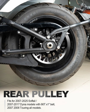 Poulie arrière 66 dents pour Harley Softail Dyna - vue 2