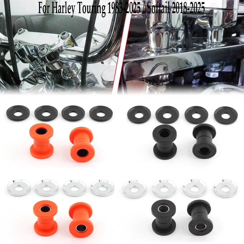 Silentblocs de pontets de guidon pour Harley Touring et Softail - vue 1