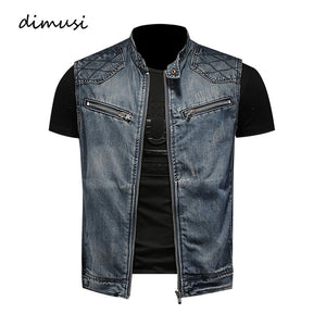 Gilet en jean bleu délavé effet déchiré - vue de face - vue 1