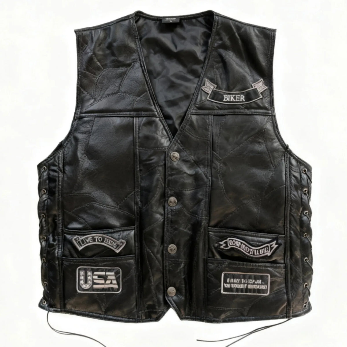 Gilet sans manches style biker - vue - vue 2