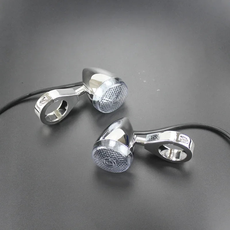 Clignotants LED à collier de fourche pour Harley Sportster Dyna - vue 1