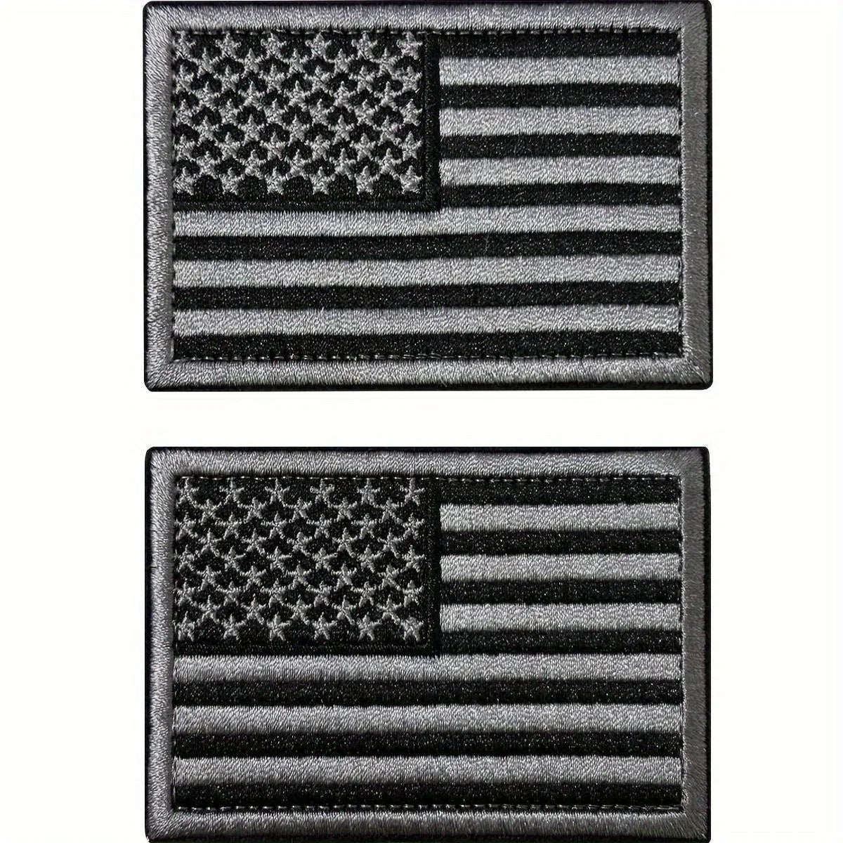 Écusson brodé drapeau USA noir et gris pour casquette ou blouson moto - vue 5