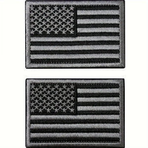 Écusson brodé drapeau USA noir et gris pour casquette ou blouson moto - vue 5