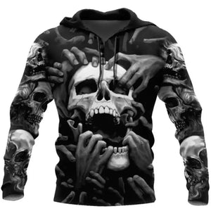 Sweat à capuche tête de mort - vue 4