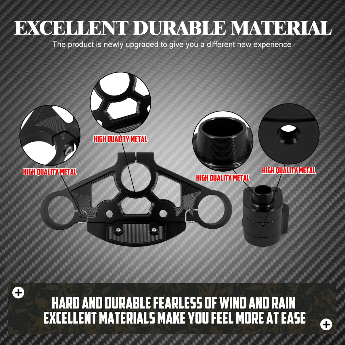 Kit de té supérieur de fourche (top triple tree) + cache contacteur d'allumage pour Harley-Davidson Touring Road Glide 2015-2023 – photo 3/9