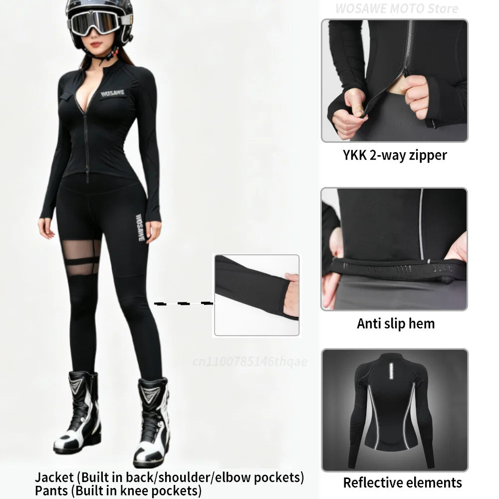 Ensemble moto femme WOSAWE blouson et pantalon - vue 4