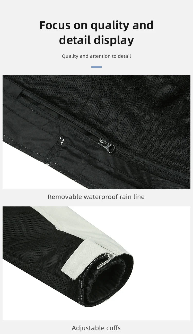 Blouson moto en mesh respirant noir - vue de face - vue 5