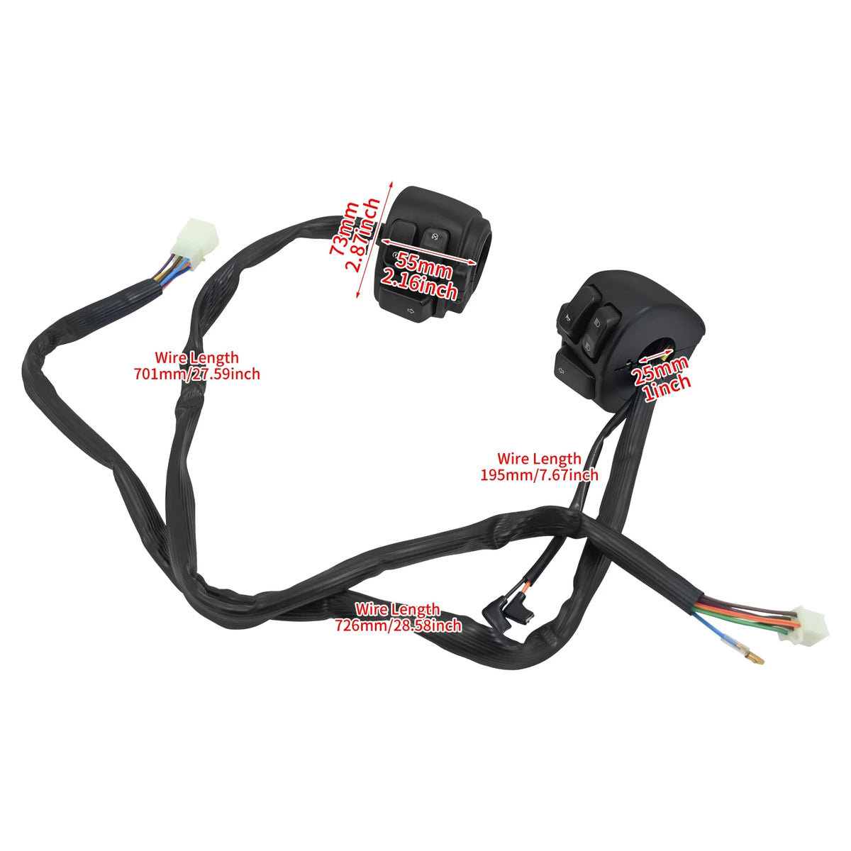 Paire de commodos de guidon pour moto Harley-Davidson - vue 6