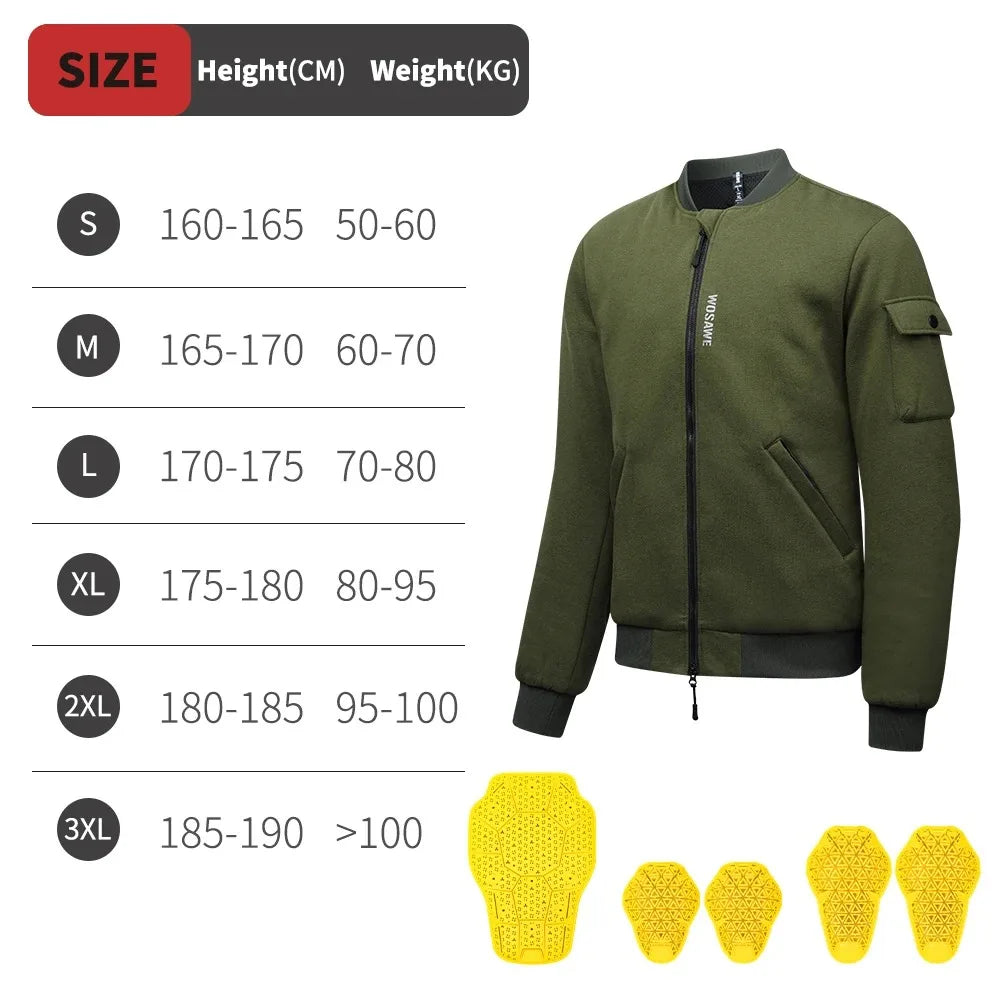 Blouson bomber moto homme WOSAWE noir hiver - vue 8