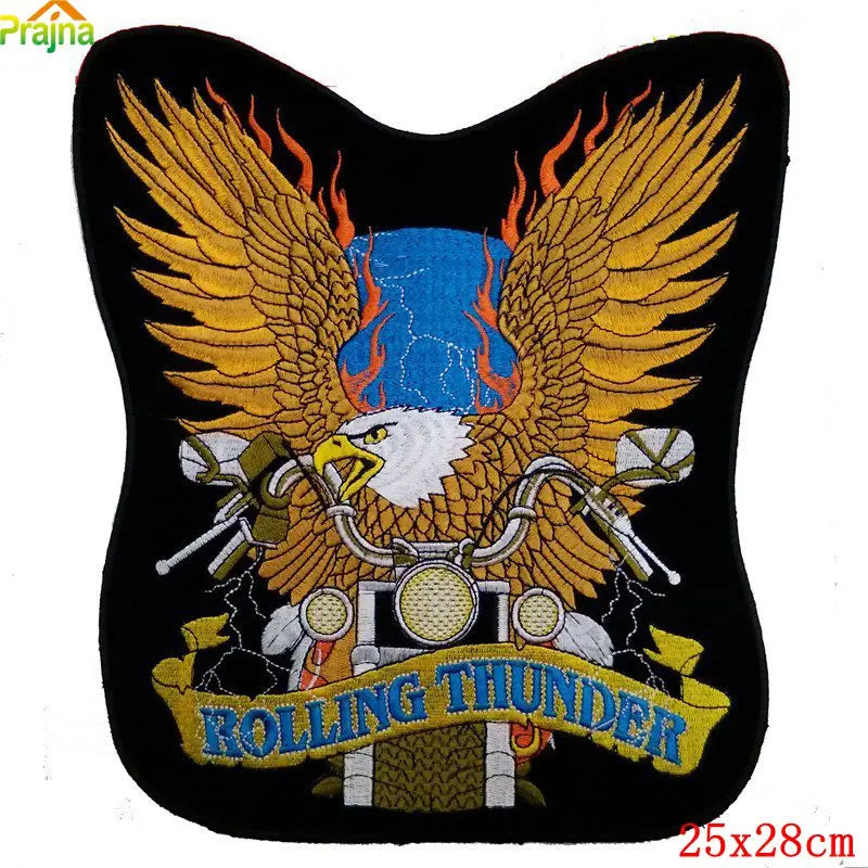 Écusson dorsal brodé biker punk crâne aigle - vue 16