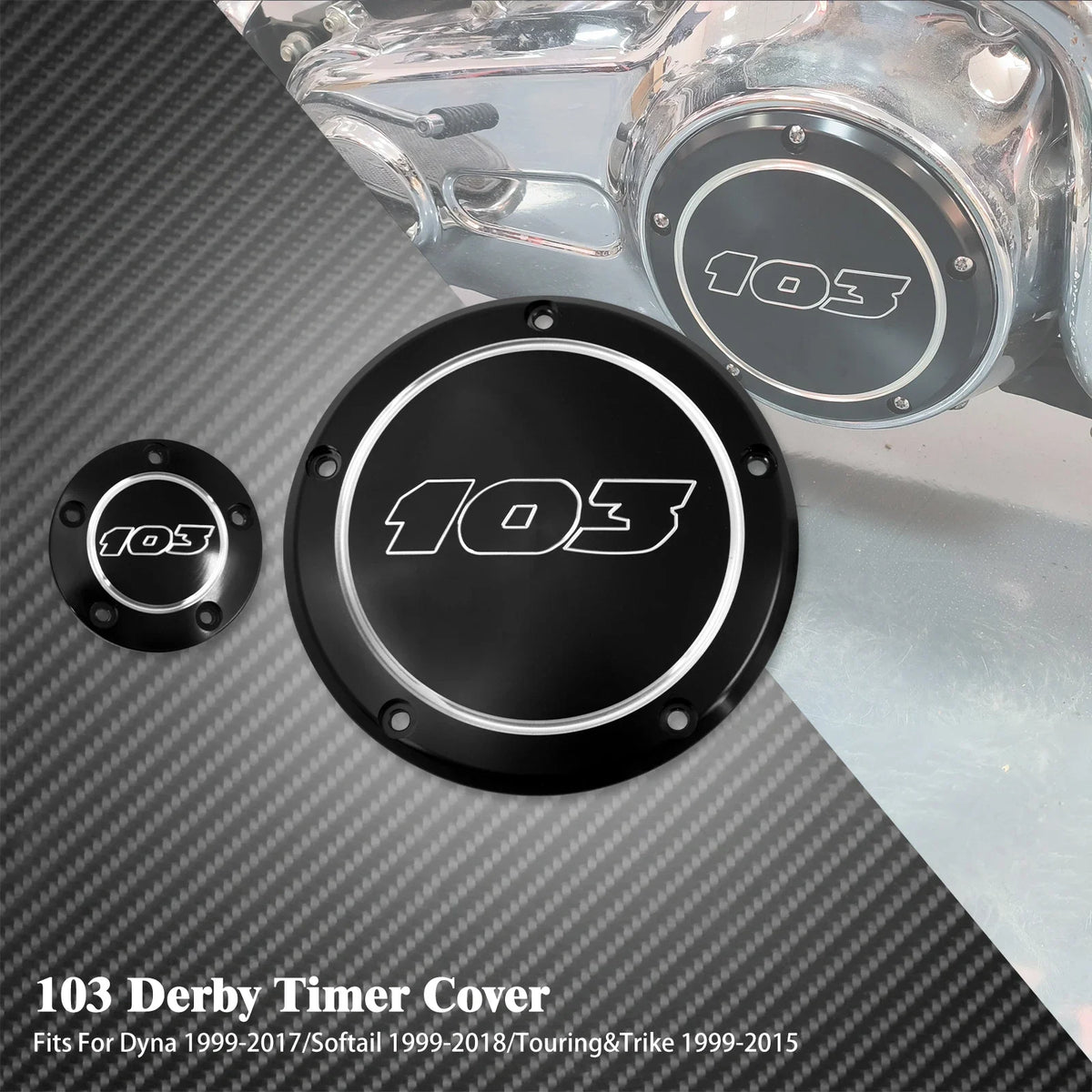Cache derby et cache timer 5 trous pour Harley Dyna Softail Touring - vue 10