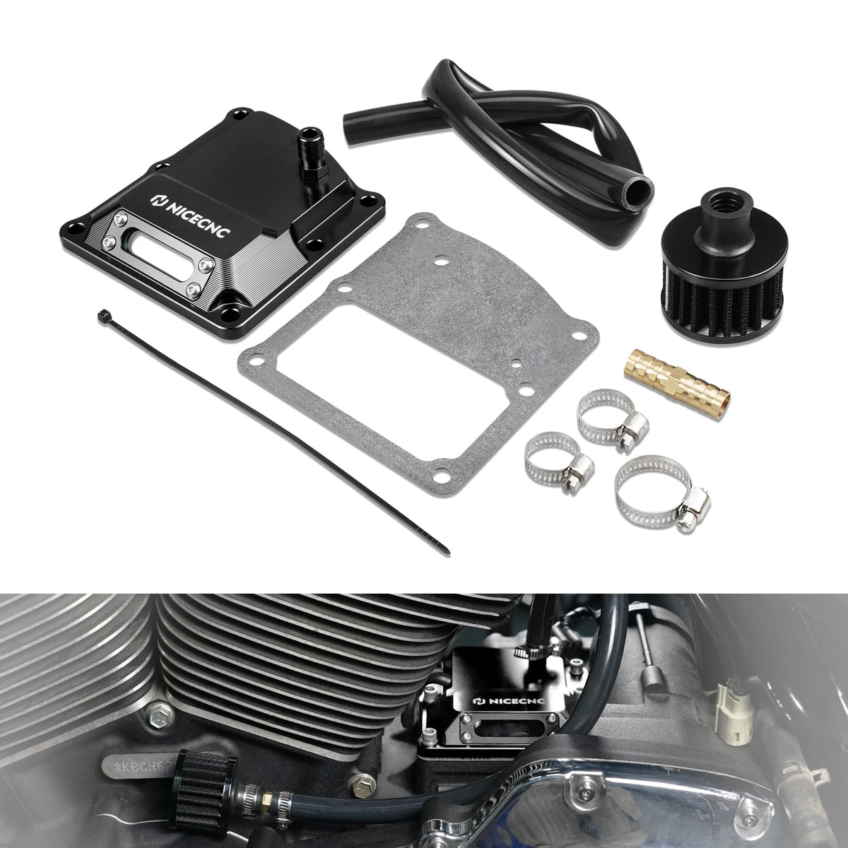 Couvercle supérieur de boîte de vitesse à hublot pour Harley Touring, Softail et Trike - vue 8