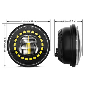 Feux additionnels LED 4,5 pouces pour Harley Touring - vue 1