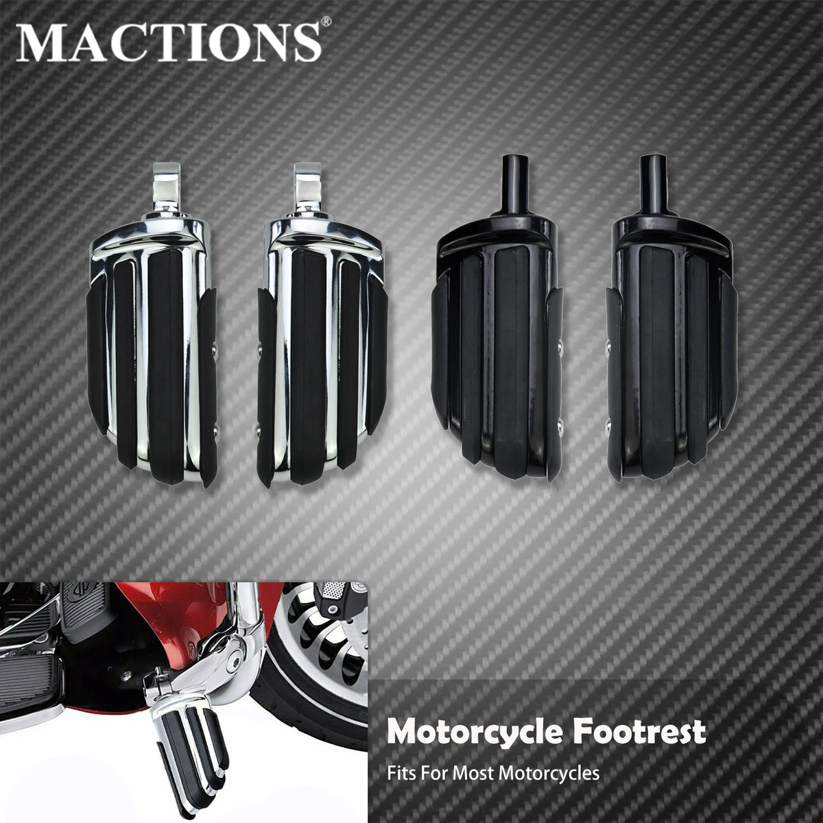 Repose-pieds autoroutiers universels 10mm à embase mâle pour Harley-Davidson – photo 1/8
