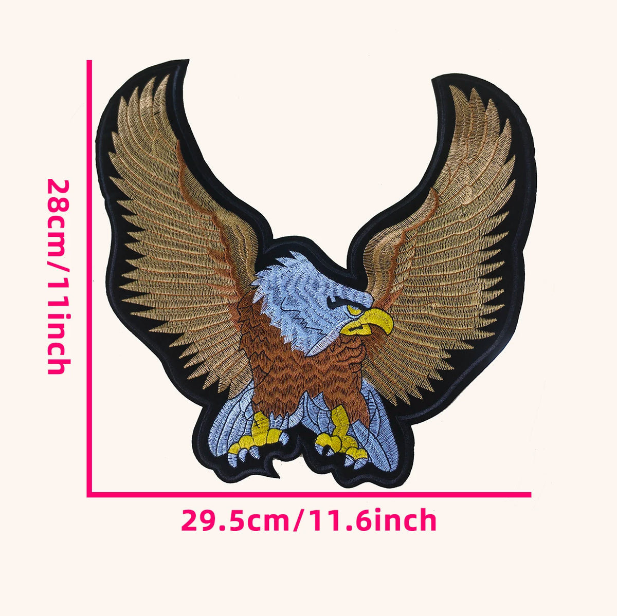 Écusson brodé aigle punk biker à repasser sur jean ou veste - vue 7