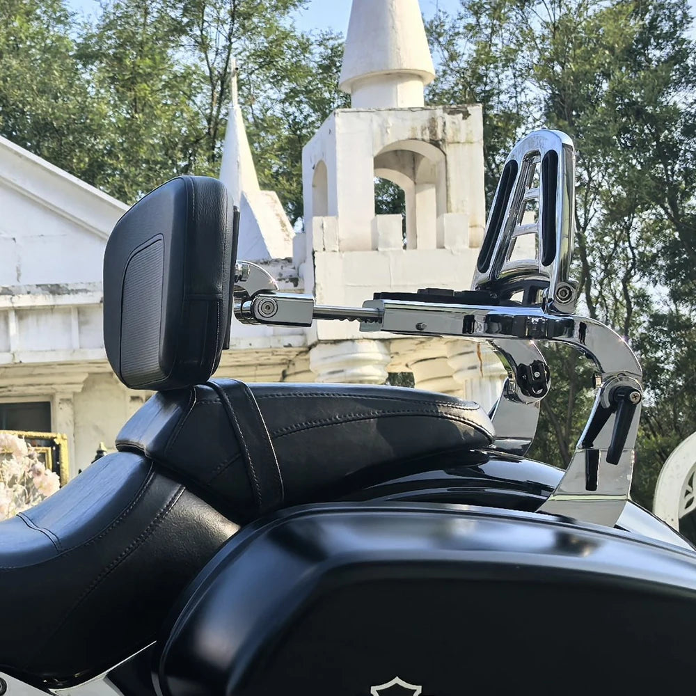 Dossier Sissy-Bar Multifonction Réglable pour Harley-Davidson Sport Glide et Low Rider - vue 6