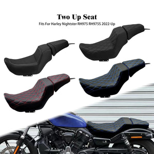 Selle biplace en cuir pour moto Harley-Davidson Nightster - vue 1