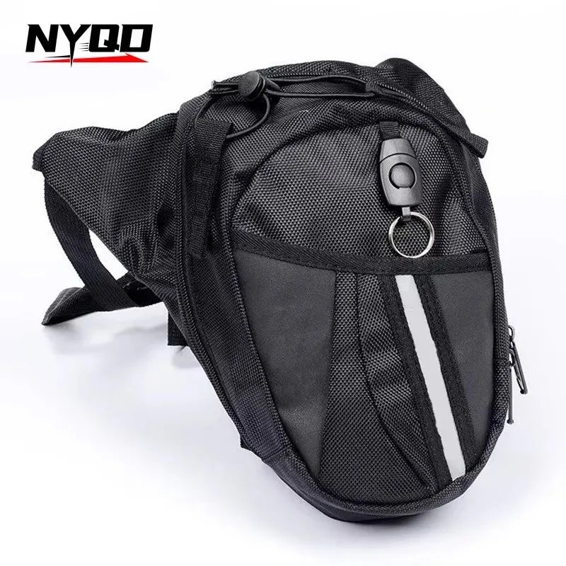 Sac banane cuisse en nylon noir pour moto - vue 2