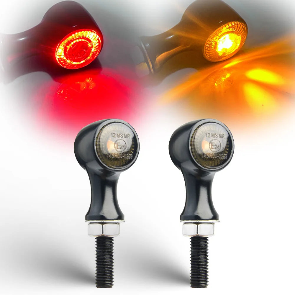 Feu LED 3 en 1 clignotant, feu stop et feu de position style café racer, montage universel 8mm - vue 1