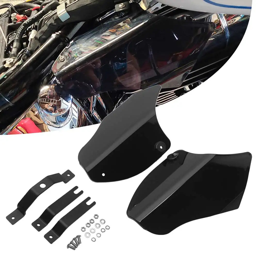 Déflecteurs de chaleur noirs pour Harley Softail - vue 1