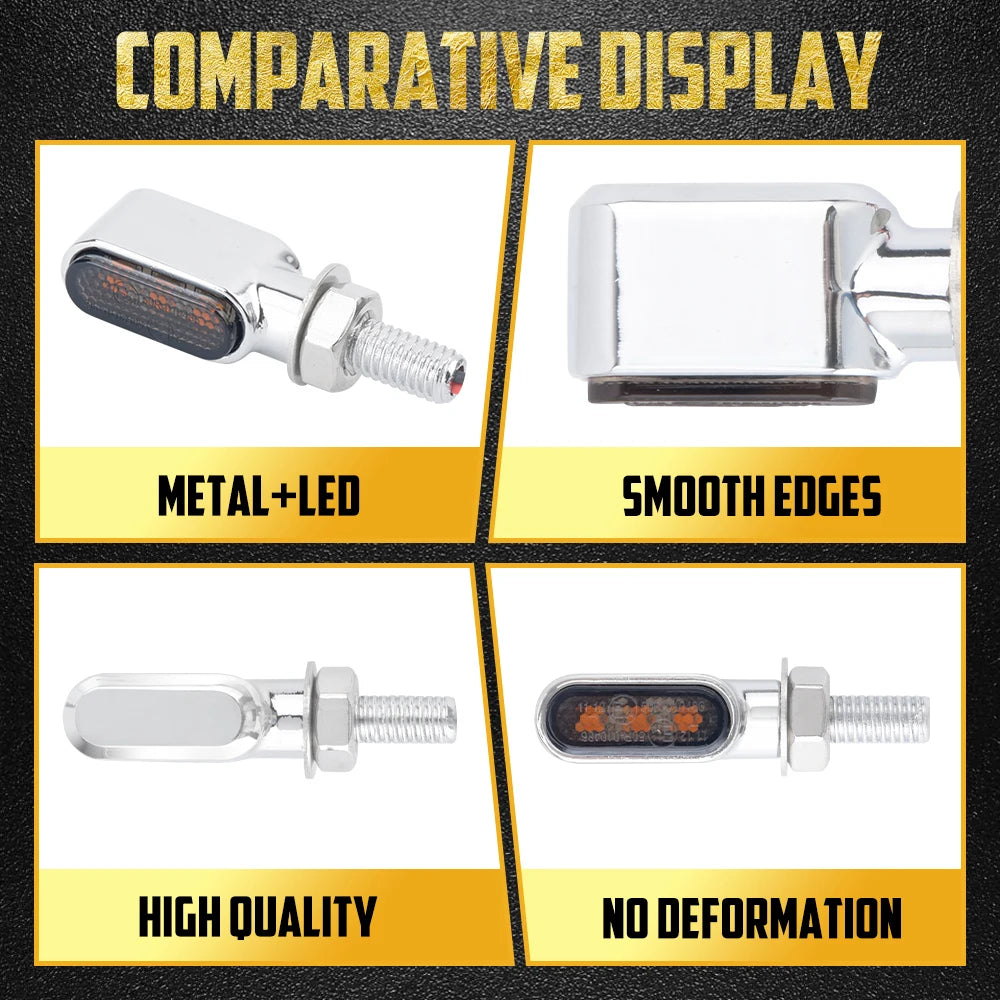 Clignotants LED Mini Homologués E - Harley-Davidson Touring, Softail, Dyna, Sportster – photo 4/10
