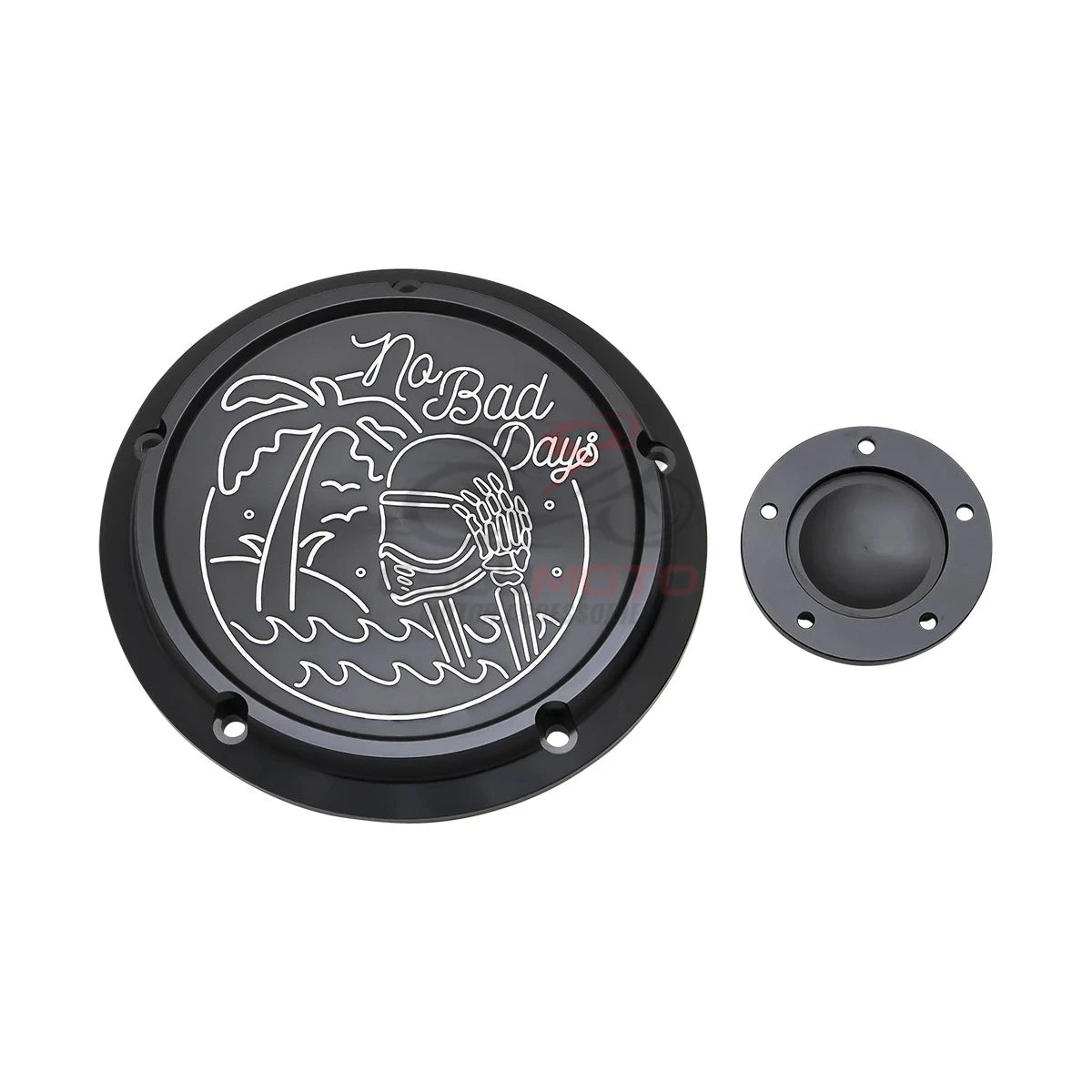 Derby cover noir gravé pour Harley Touring Softail Dyna - vue 9