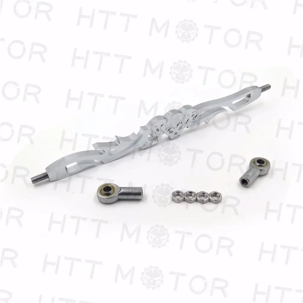 Tringlerie de sélecteur chromée motif tête de mort - Harley Softail, Dyna Wide Glide, Touring – photo 3/8