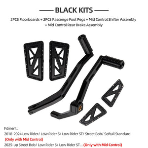Kit Commandes Centrales (Mid Control) Repose-Pieds + Levier de Frein CNC - Harley-Davidson Softail Low Rider S/ST 2018 et plus récent – photo 21/36