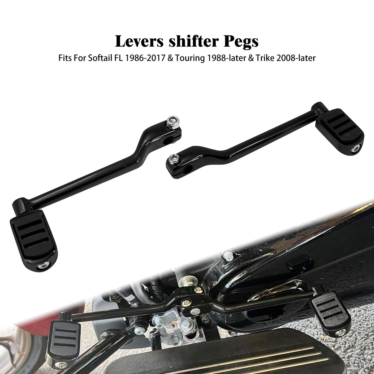Levier de sélecteur talon-pointe noir pour Harley-Davidson - vue 7