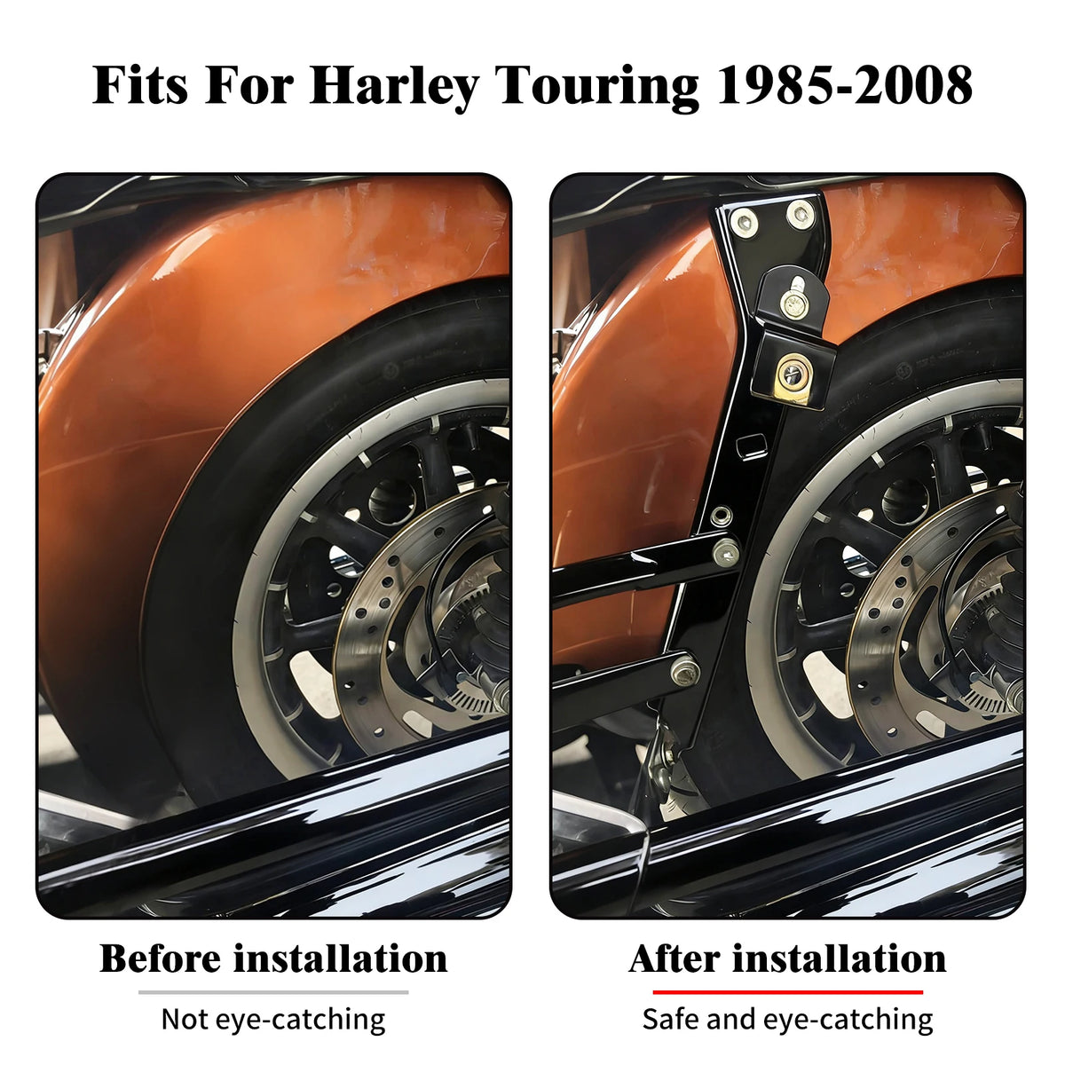 Support de rail de sacoche noir pour Harley-Davidson Touring - vue 2