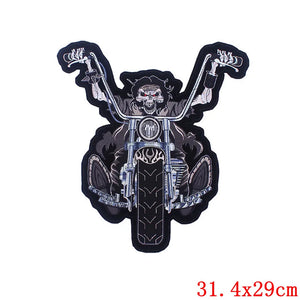 Écusson dorsal brodé biker punk crâne aigle - vue 48