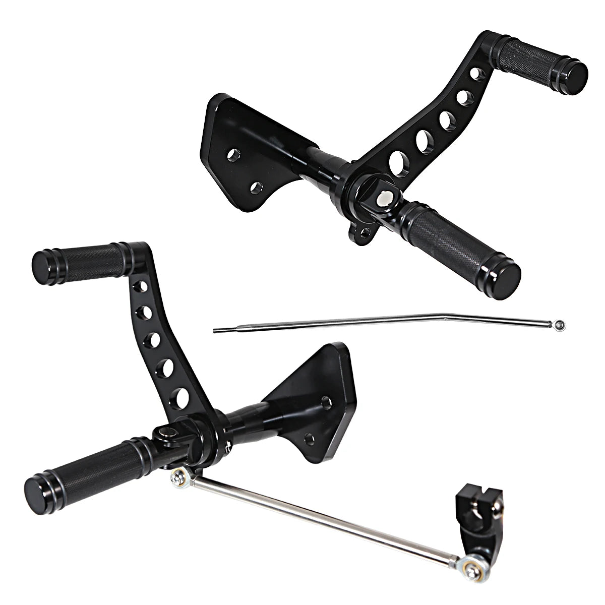 Repose-pieds de commandes avancées noirs en aluminium pour Harley-Davidson Dyna Super Glide 2000-2015 FXD, FXDX, Street Bob – photo 1/6