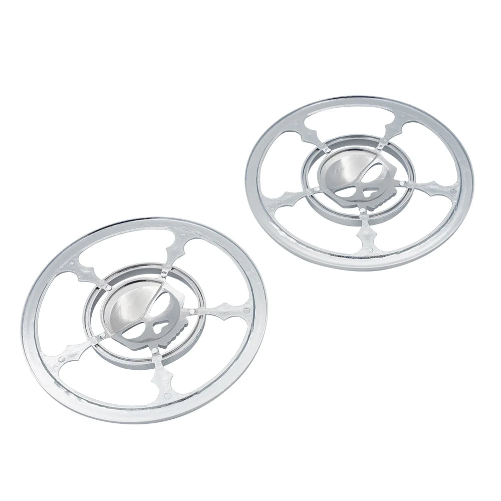 Cache de grille haut-parleur 4,5'' motif tête de mort chromé - vue 6
