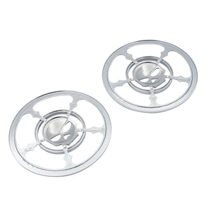 Cache de grille haut-parleur 4,5'' motif tête de mort chromé - vue 6