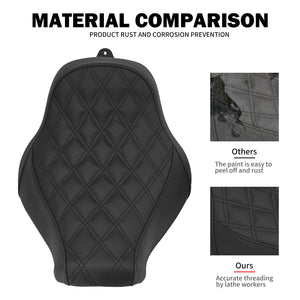 Selle solo pilote profil bas surpiqûres diamant pour Harley-Davidson Softail - vue 4