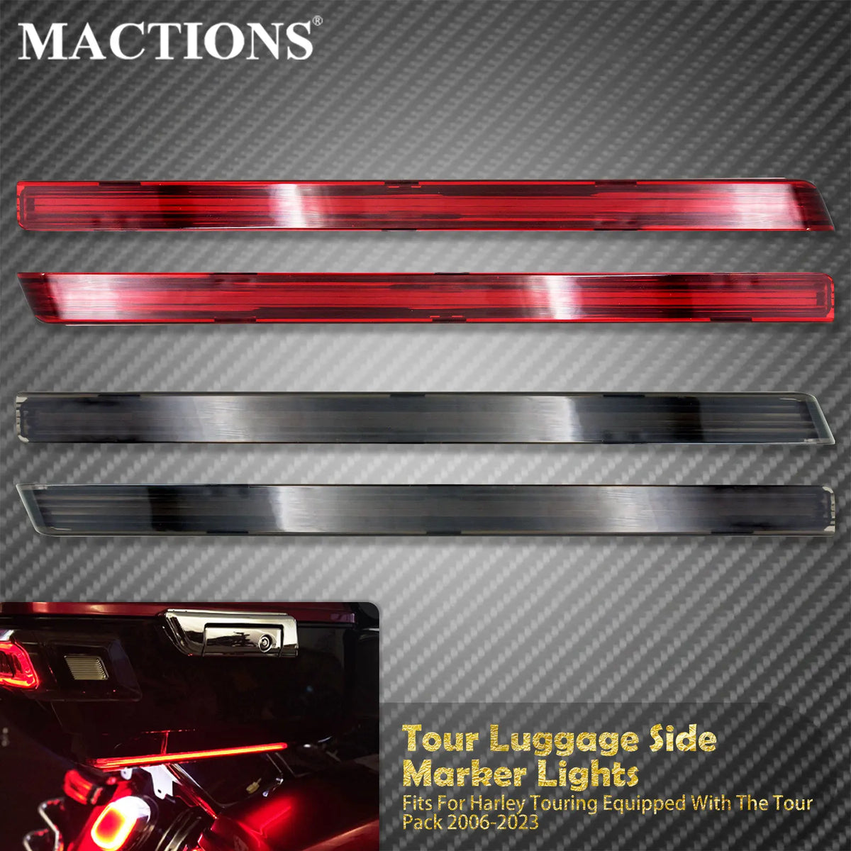 Feux LED Latéraux pour Top Case (Tour Pack) - Harley-Davidson Touring 2006 et plus récent – photo 1/8