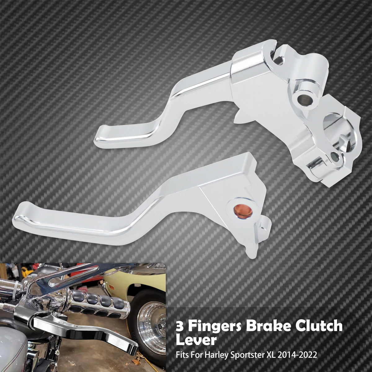 Levier de frein/embrayage court 1'' (25mm) - Harley Sportster XL 883, 1200, 48, 72, Roadster 2014-2022 – photo 7/8